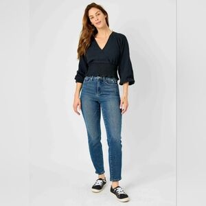 Judy Blue High Rise Tummy Control Dark Wash Slim Fit Jeans 90's Style NWOT 9/29